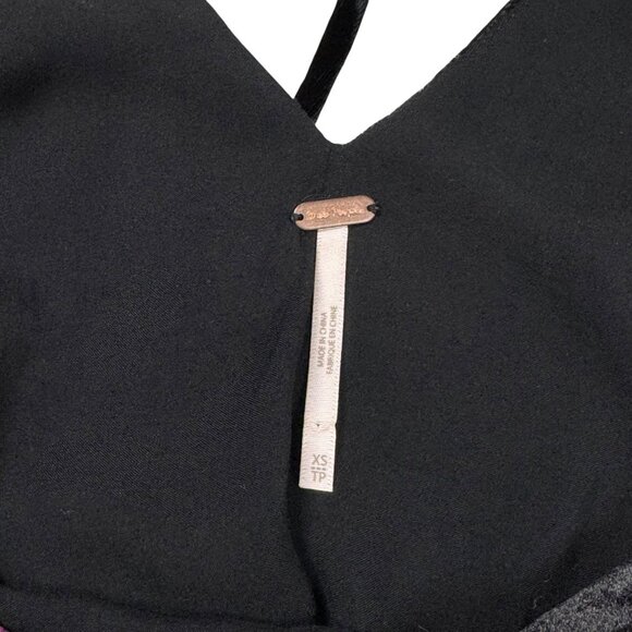 Free People Misha Burnout Velvet Dress Sz.XS Black Floral Boho Whimsigoth - Picture 6 of 13